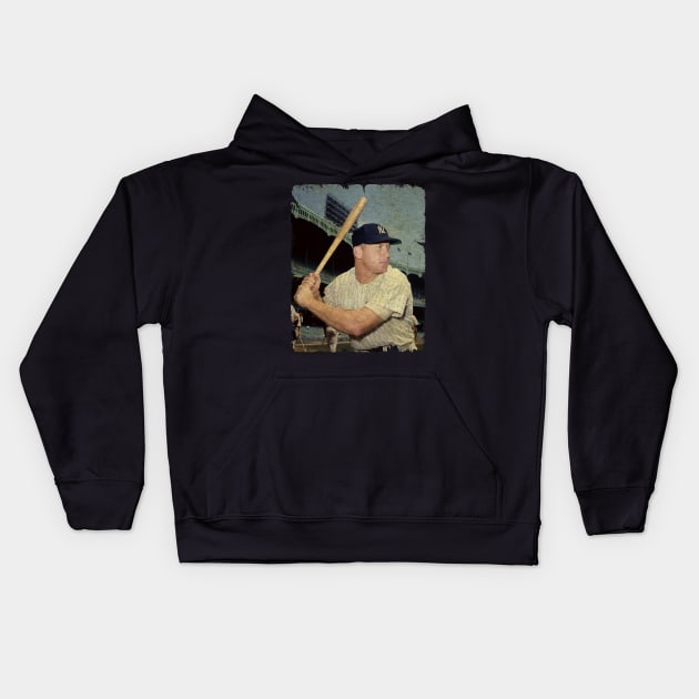 Mickey Mantle - Game 3 of The 1964 World Series Kids Hoodie by PESTA PORA